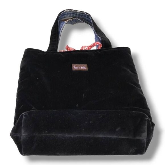 Timi‎ & Leslie Womens Bag Medium Velvet Western Cowboy Denim Tote Black Purse - Picture 4 of 10